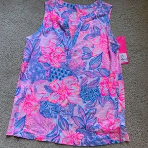 Lilly Pulitzer Pink Isle Snappy Turtle Dev Top S